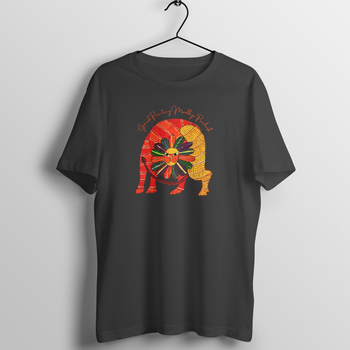 Gond Painting D13: Lion: Unisex T-shirt