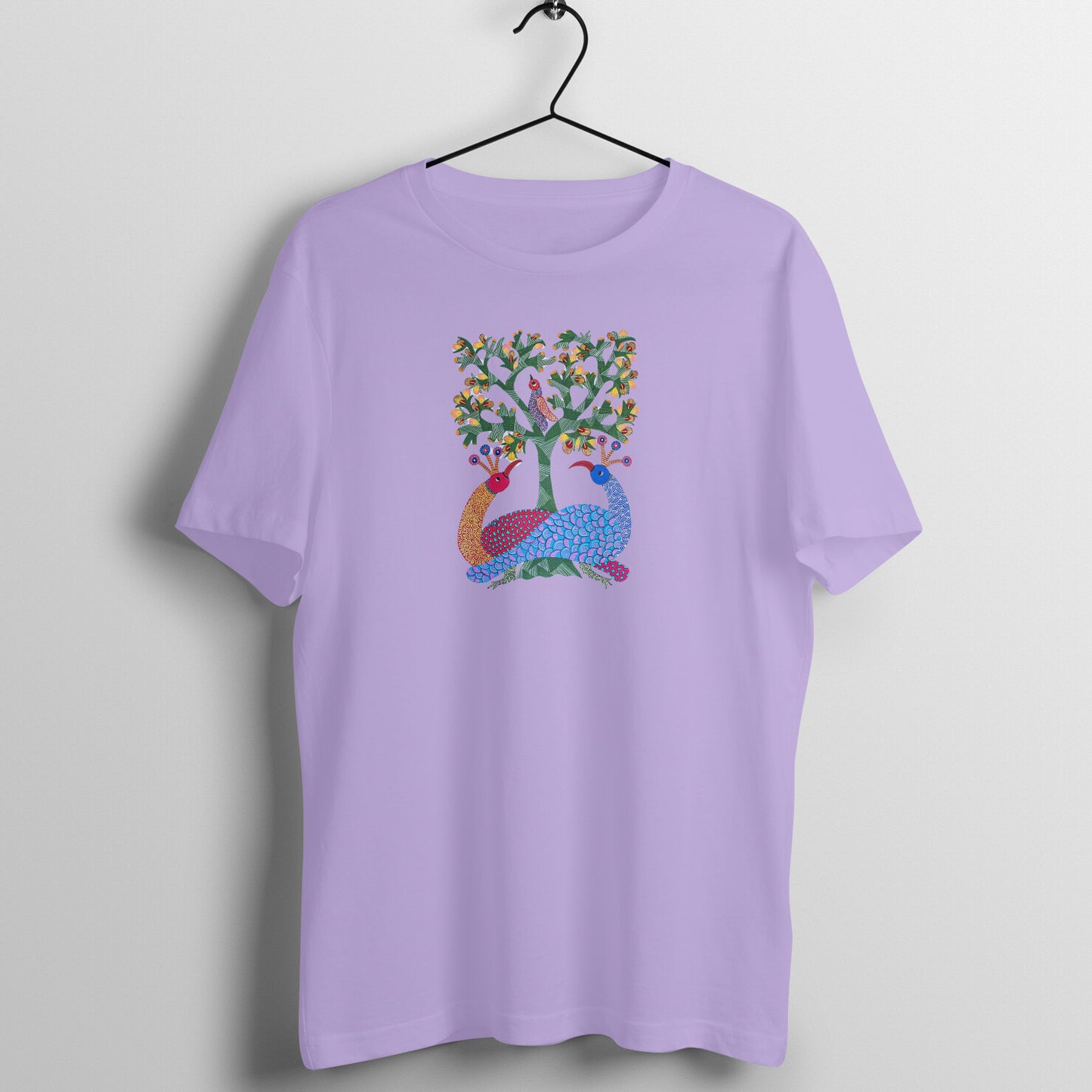 Gond Painting D7: Peacocks Tree: Unisex T-shirt