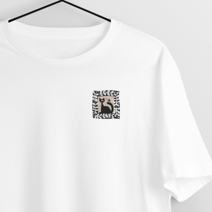 Bengal Art Minimal D6: Cat Love Bird : Unisex T-Shirt