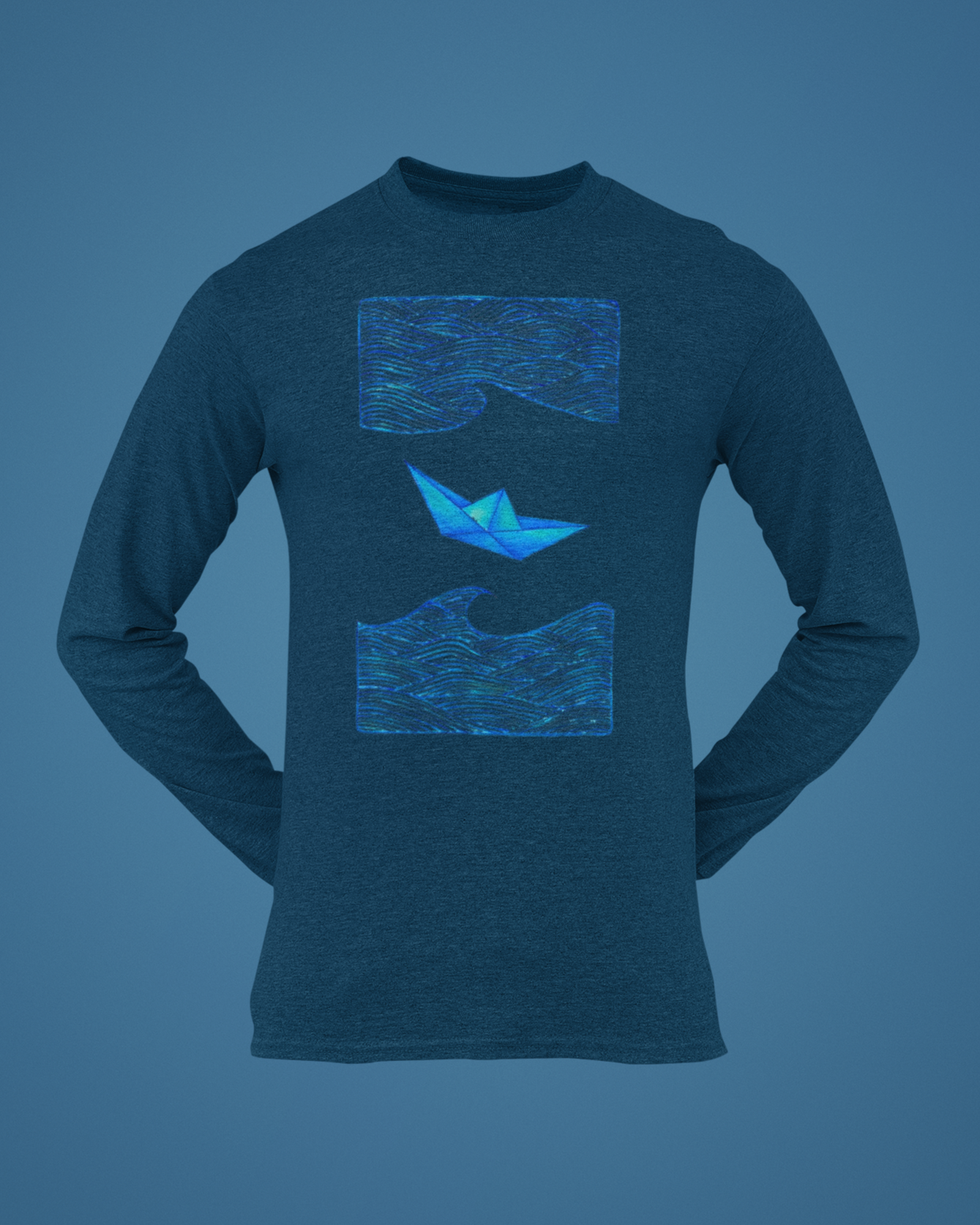 Trending Art D27: Boat: Round Long Sleeves