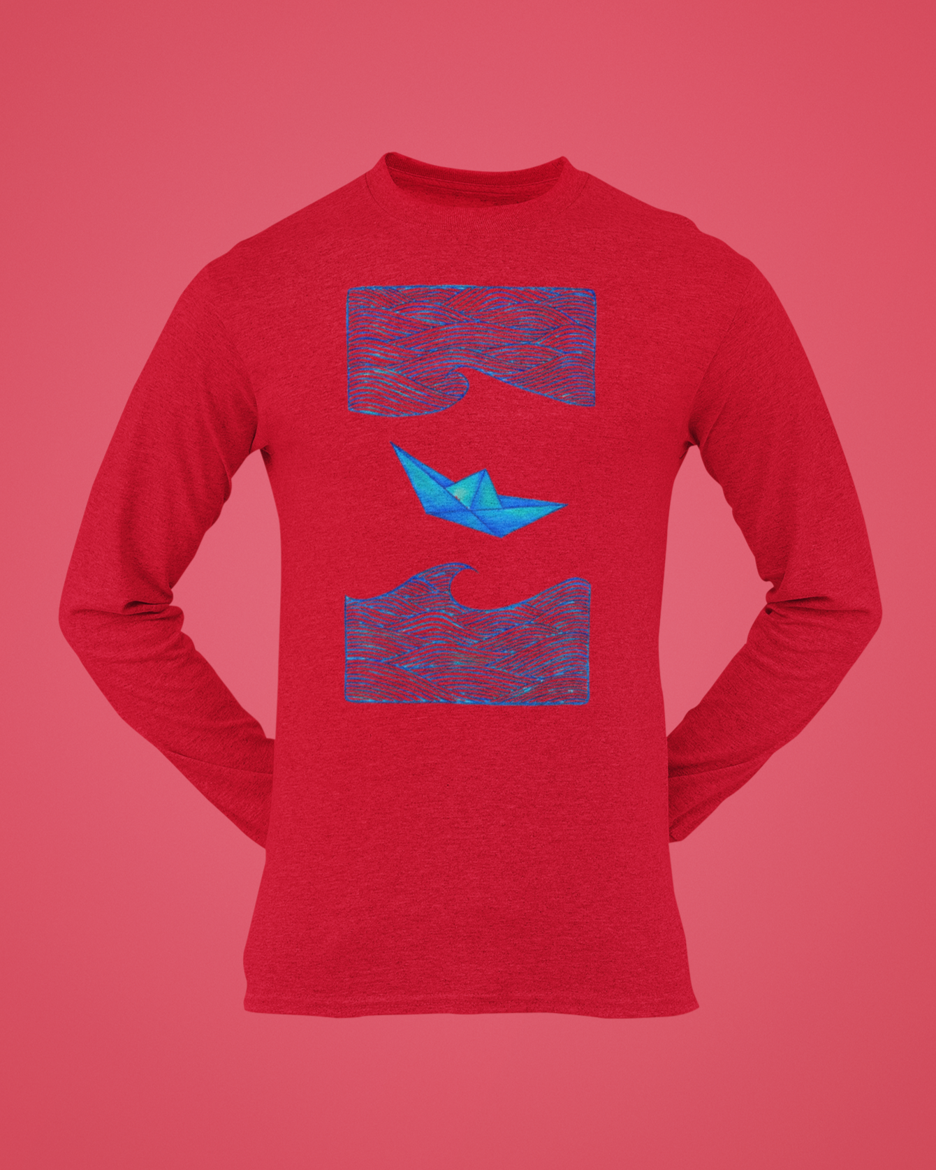 Trending Art D27: Boat: Round Long Sleeves