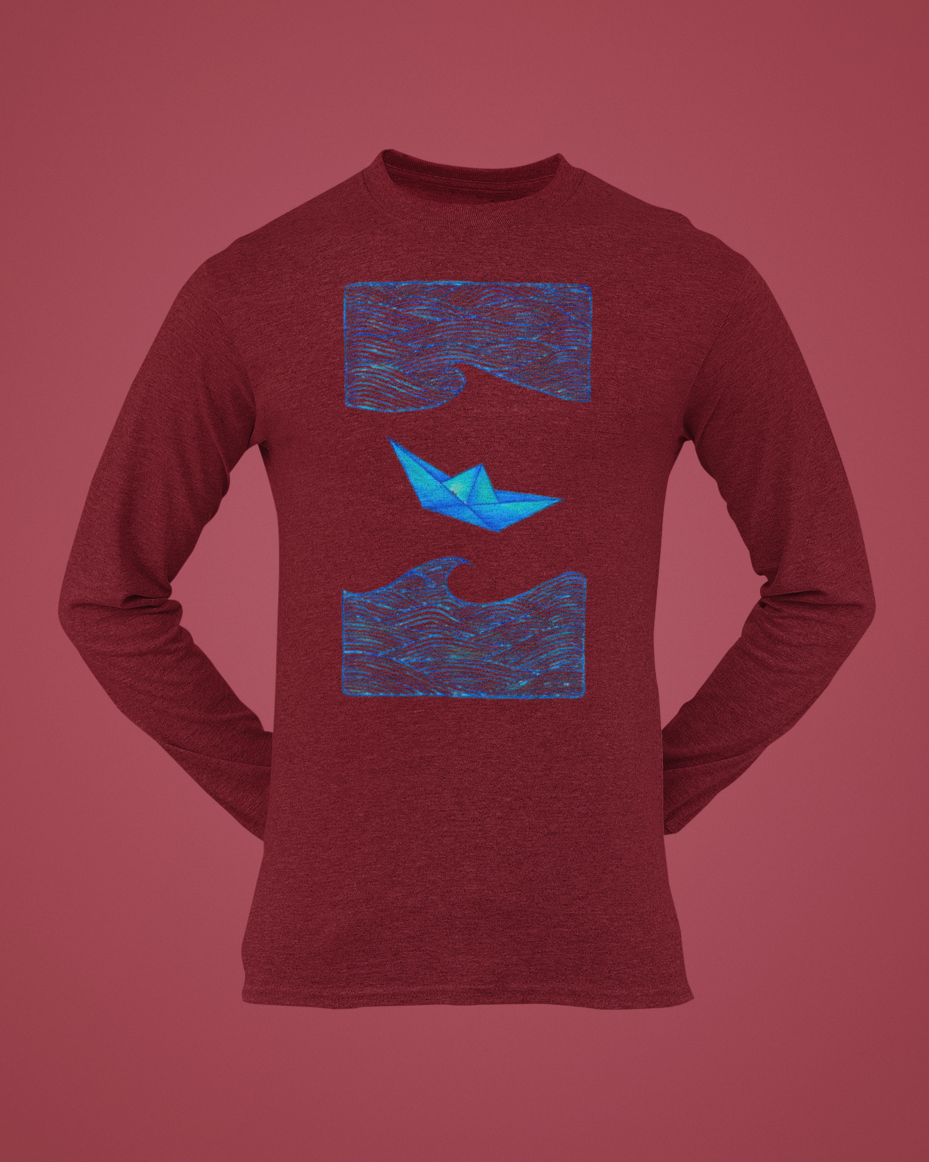 Trending Art D27: Boat: Round Long Sleeves