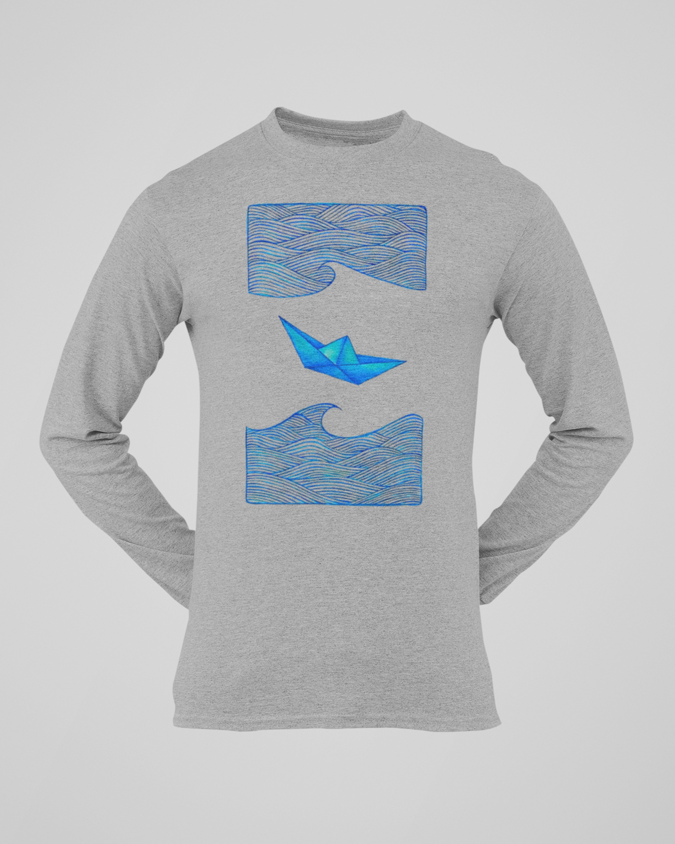 Trending Art D27: Boat: Round Long Sleeves