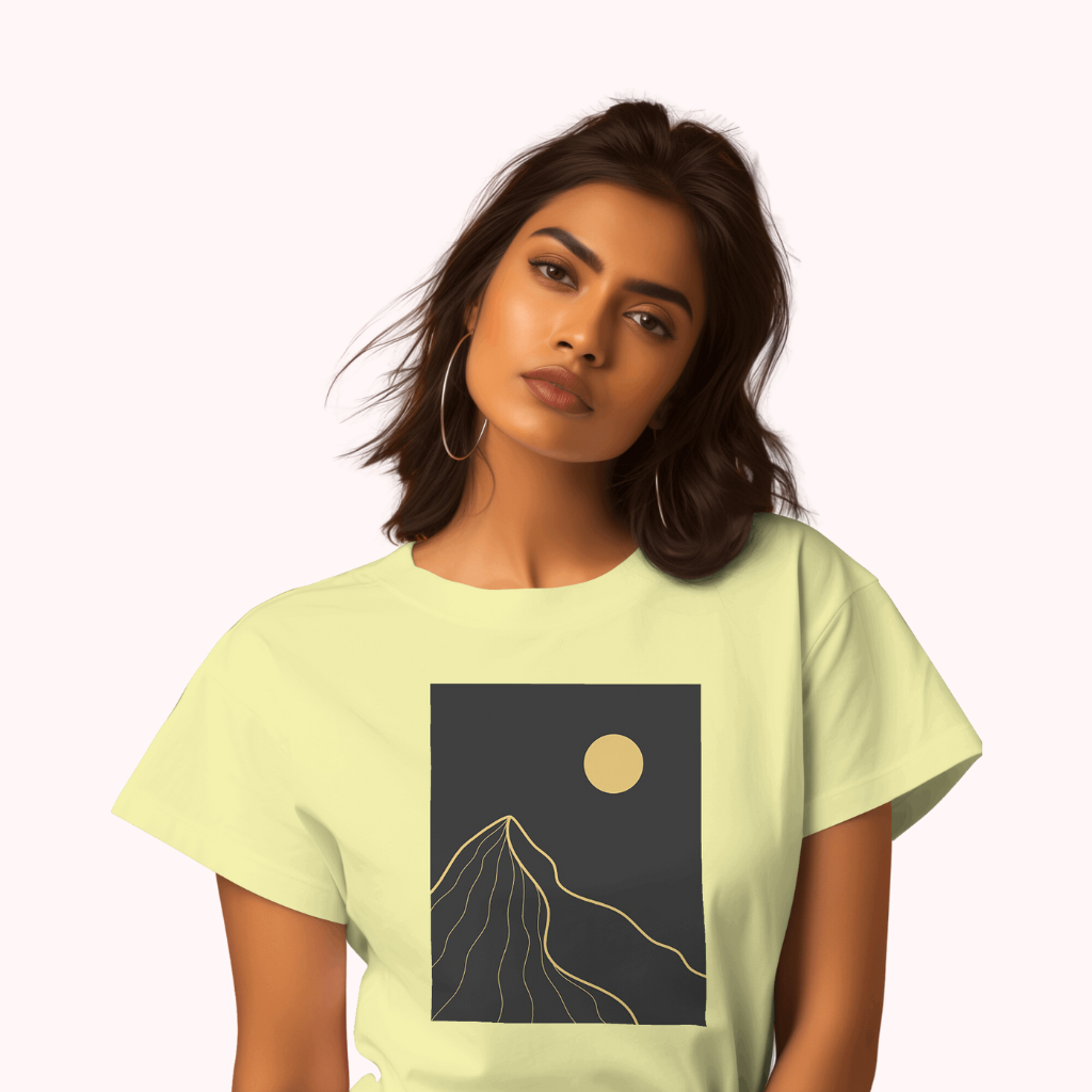 Trending Art D5: Gold line landscapes: Women T-Shirt