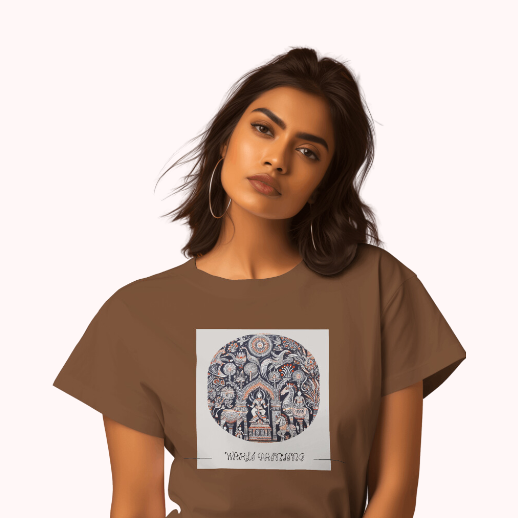 Trending Warli Art D1: Women T-shirt