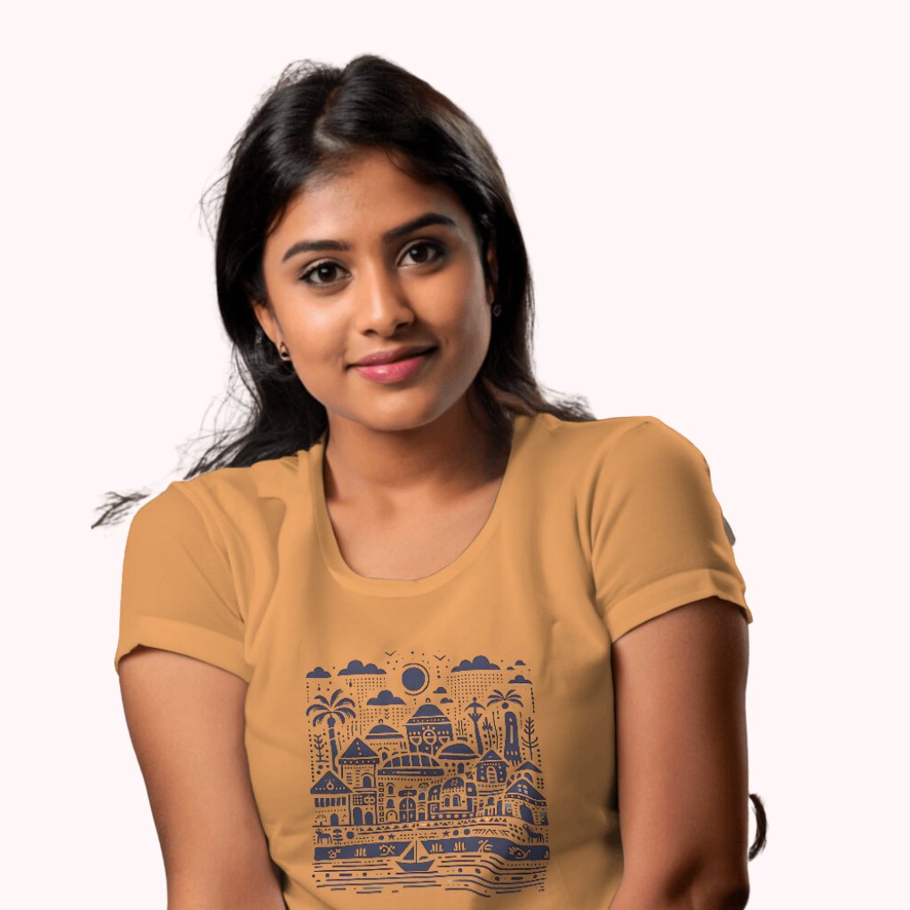 Trending Warli Art D2: Women T-Shirt