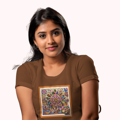 Trending Madhubani Art D1: Women T-shirt