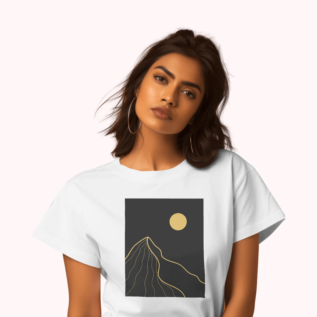 Trending Art D5: Gold line landscapes: Women T-Shirt