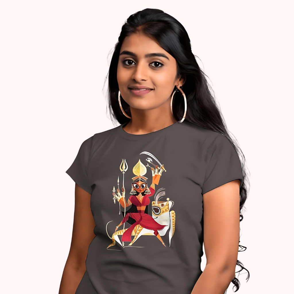 Bengal Art D12: Ma Durga: Women T-Shirt