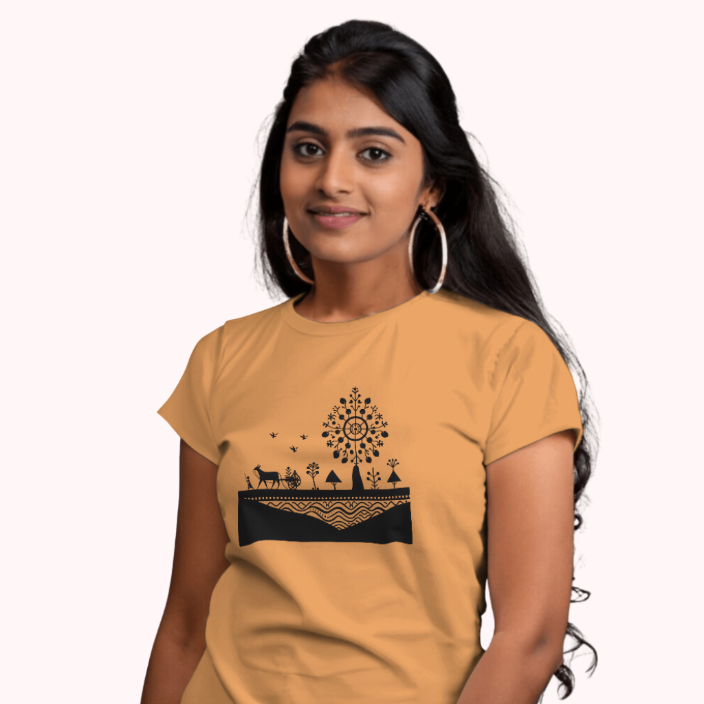 Trending Warli Art D3: Women T-Shirt