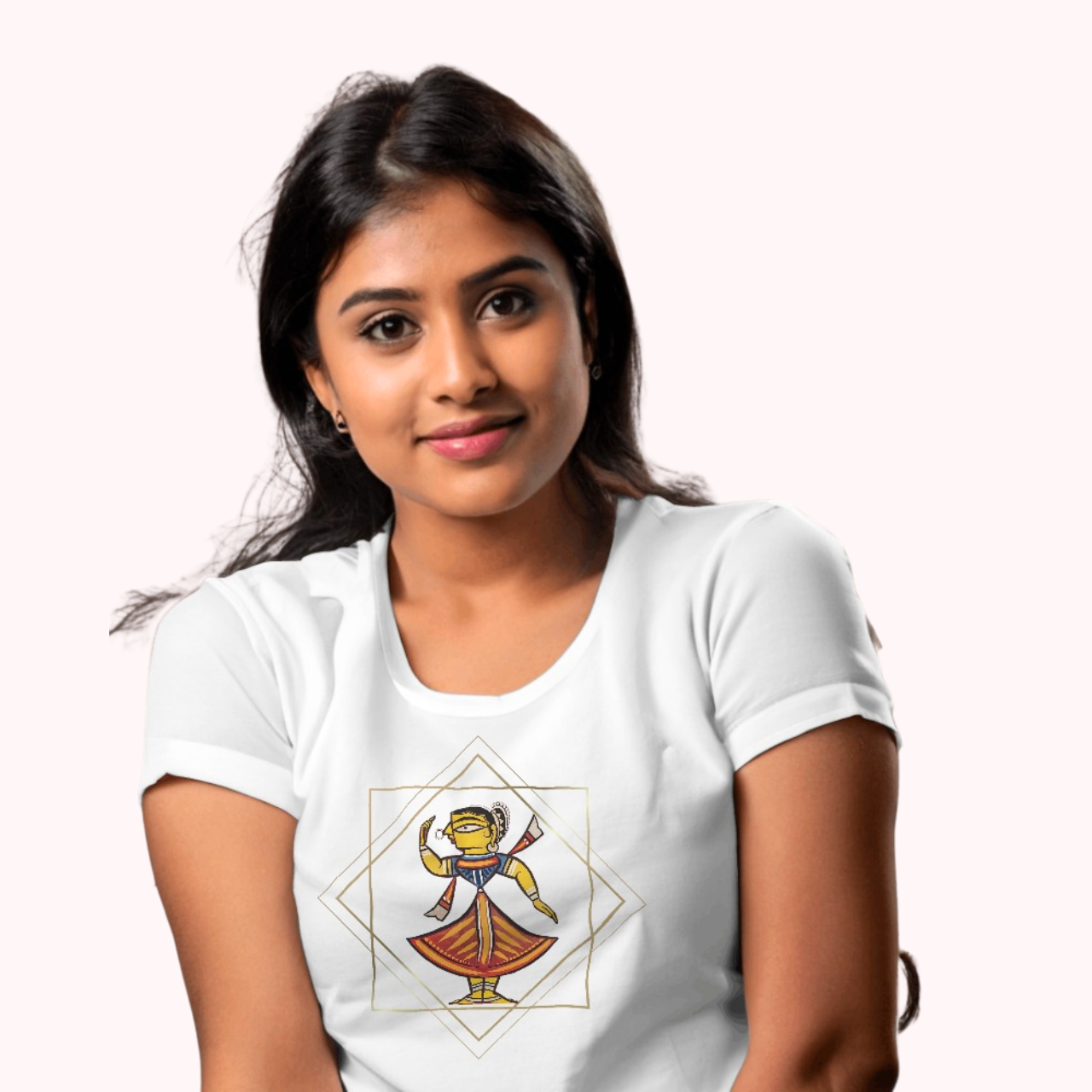 Bengal Art D11: Dancing Girl: Style JaminiRoy: Unisex T-Shirt-