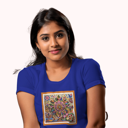 Trending Madhubani Art D1: Women T-shirt