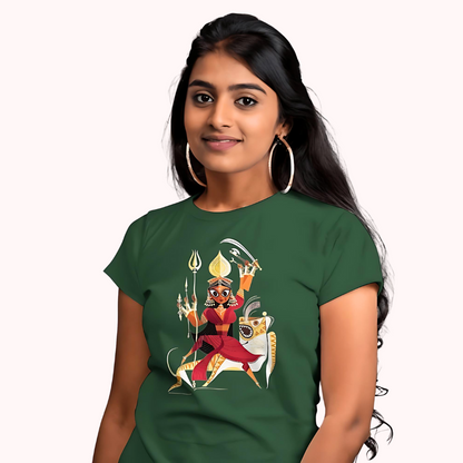 Bengal Art D12: Ma Durga: Women T-Shirt