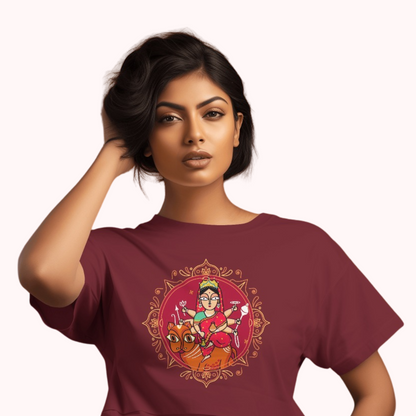 Bengal Art D14: Ma Durga: Women T-Shirt