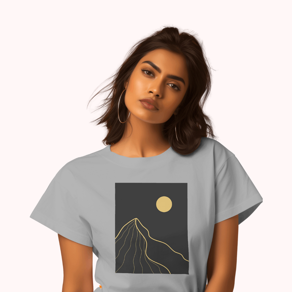 Trending Art D5: Gold line landscapes: Women T-Shirt