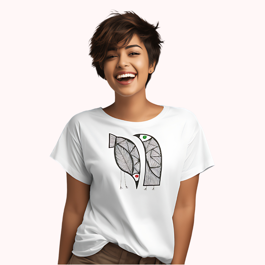 Trending Art D6: 2Birds-RG: Women T-Shirt