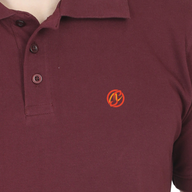 Maroon Plain: Left Pocket: Polo T-Shirt