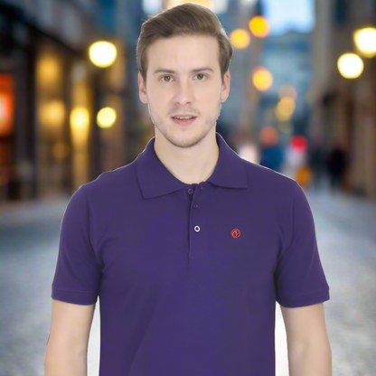 Purple Plain: Left Pocket: Polo T-Shirt