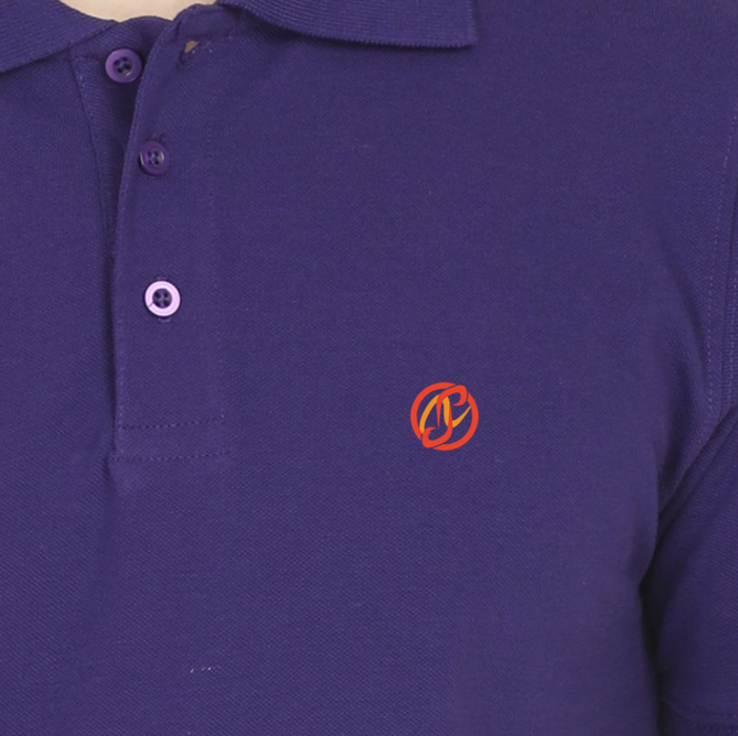 Purple Plain: Left Pocket: Polo T-Shirt