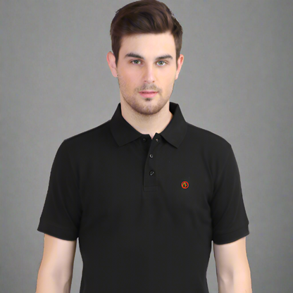 Black Plain: Left Pocket: Polo T-Shirt