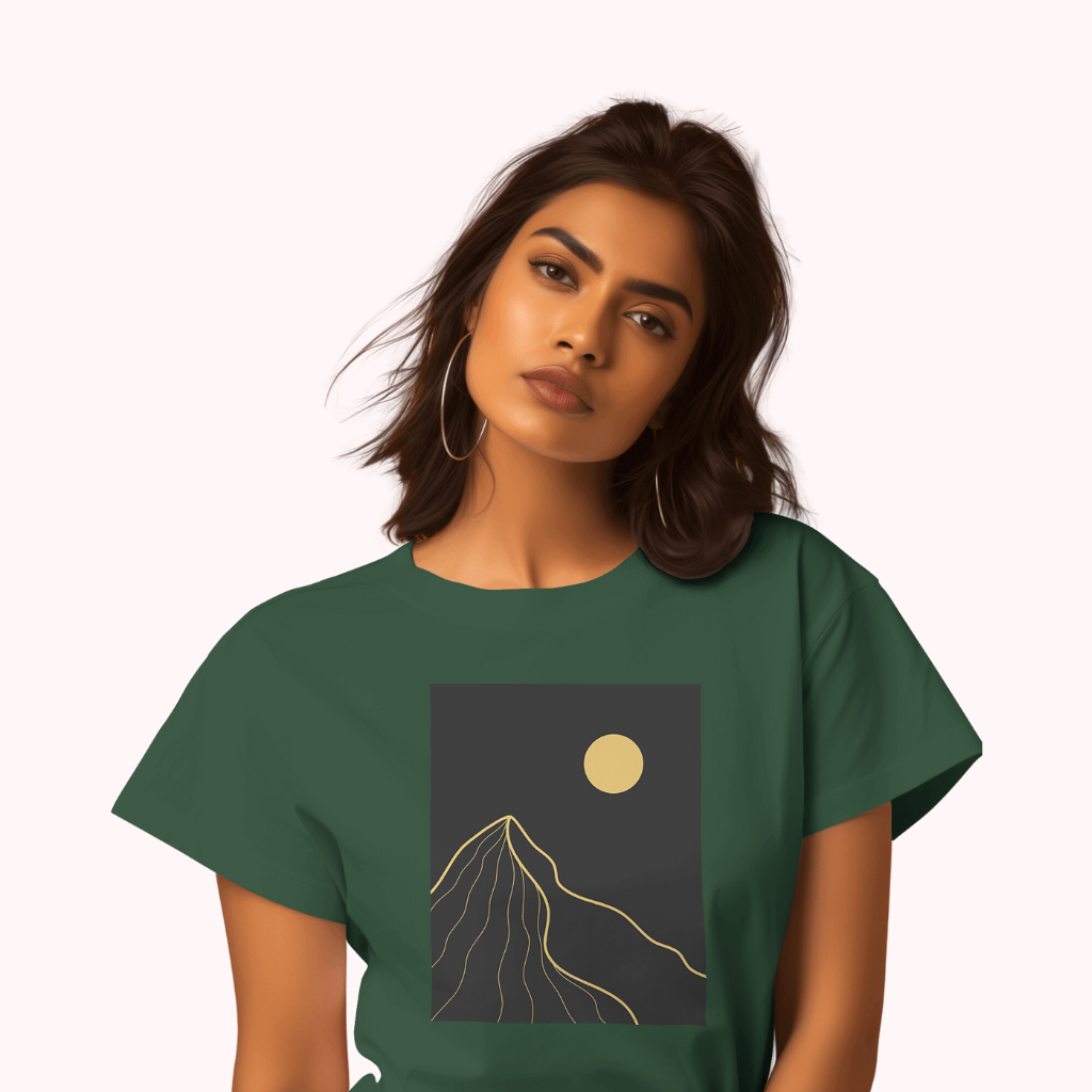 Trending Art D5: Gold line landscapes: Women T-Shirt