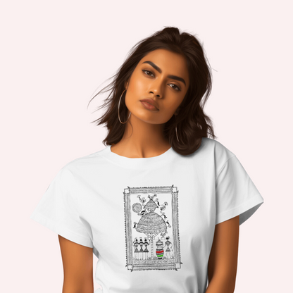 Trending Warli D9: Happy work: Women T-Shirt