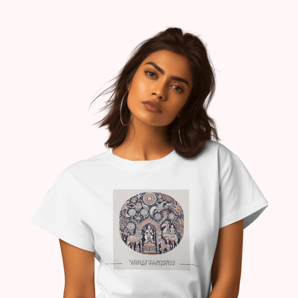 Trending Warli Art D1: Women T-shirt