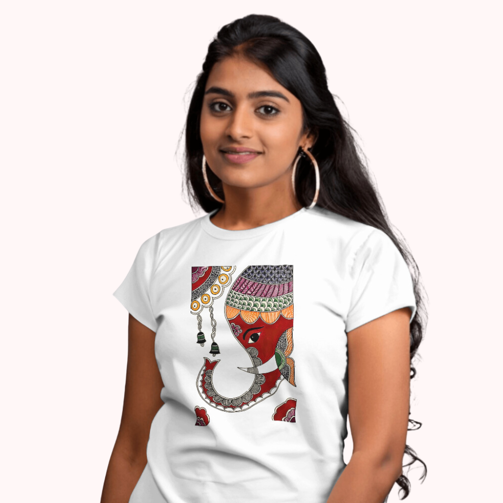 Trending Madhubani D8: Elephant: Women T-Shirt