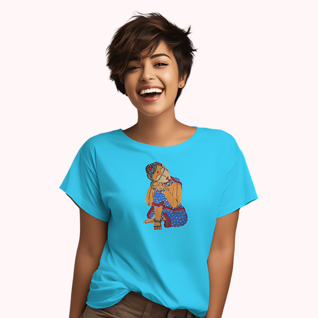 Trending Madhubani Art D4: Buddha: Women T-Shirt