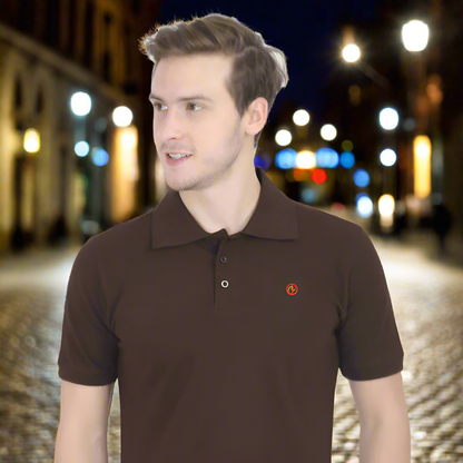 Coffee Brown Plain: Left Pocket: Polo T-Shirt