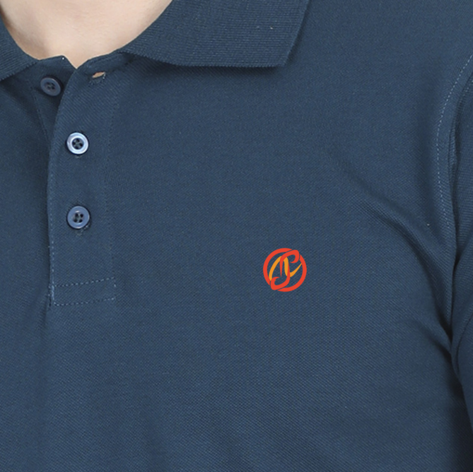 Petrol Blue Plain: Left Pocket: Polo T-Shirt