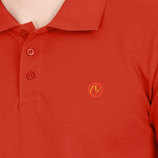 Brick Red Plain: Left Pocket: Polo T-Shirt
