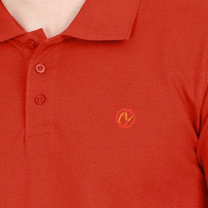 Brick Red Plain: Left Pocket: Polo T-Shirt