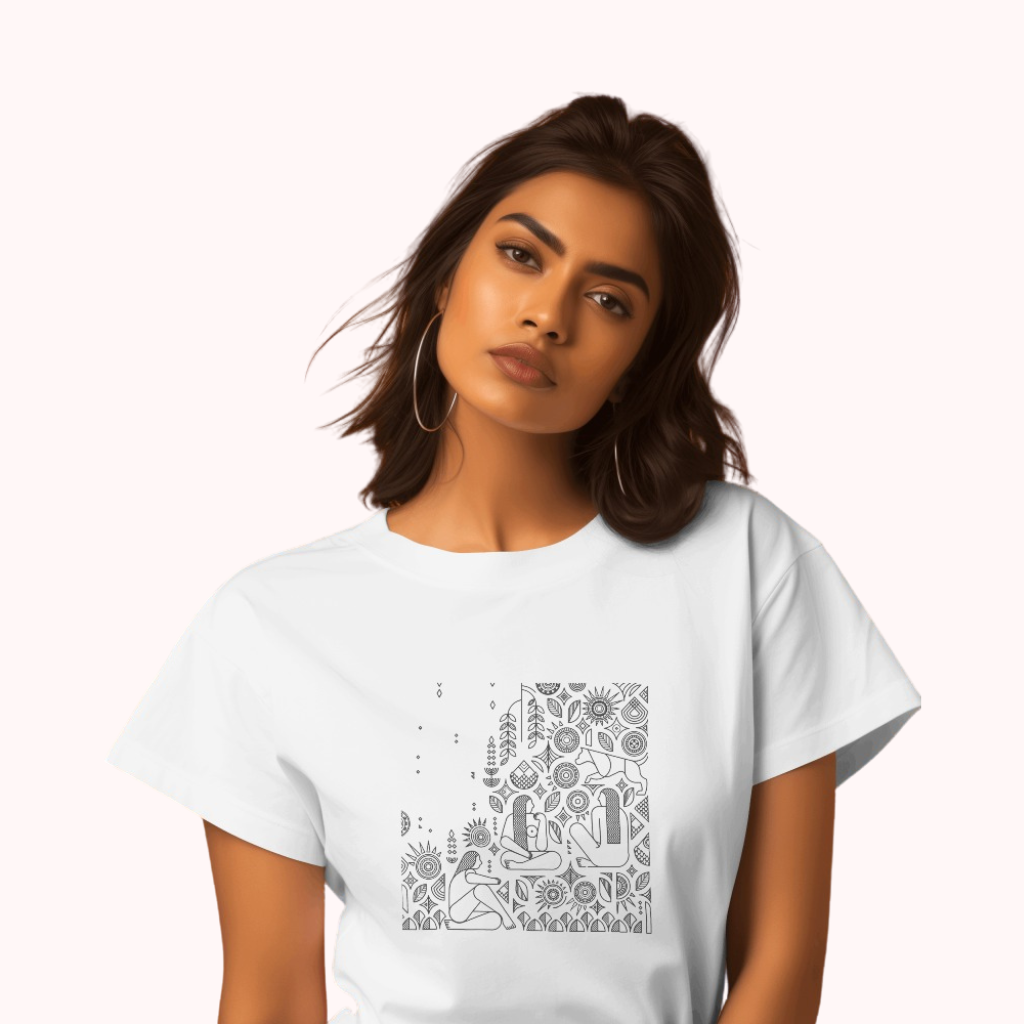 Trending Warli Art D4: Women T-shirt
