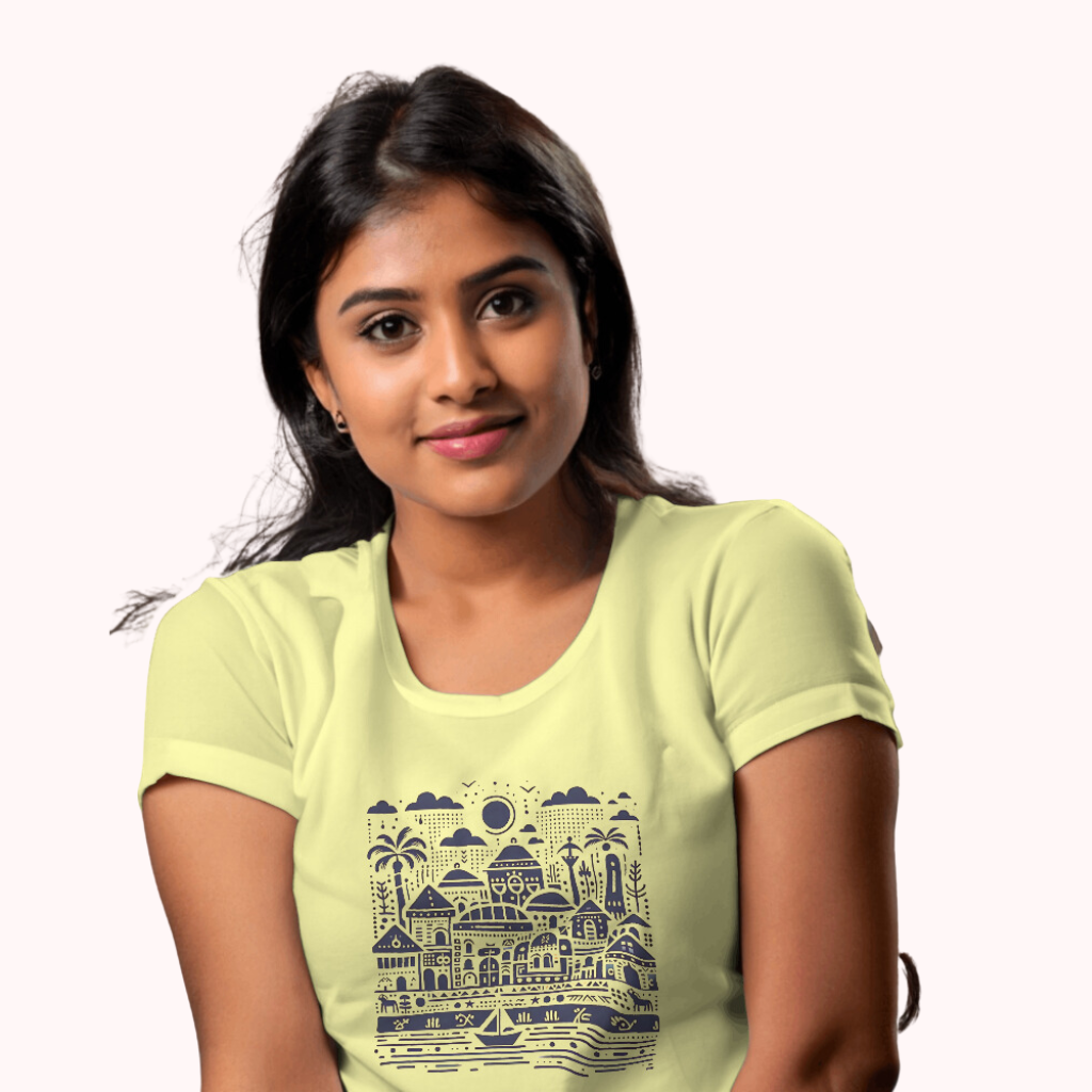 Trending Warli Art D2: Women T-Shirt