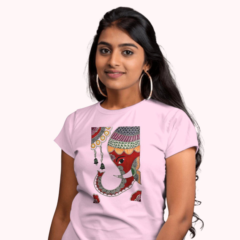 Trending Madhubani D8: Elephant: Women T-Shirt