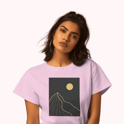 Trending Art D5: Gold line landscapes: Women T-Shirt