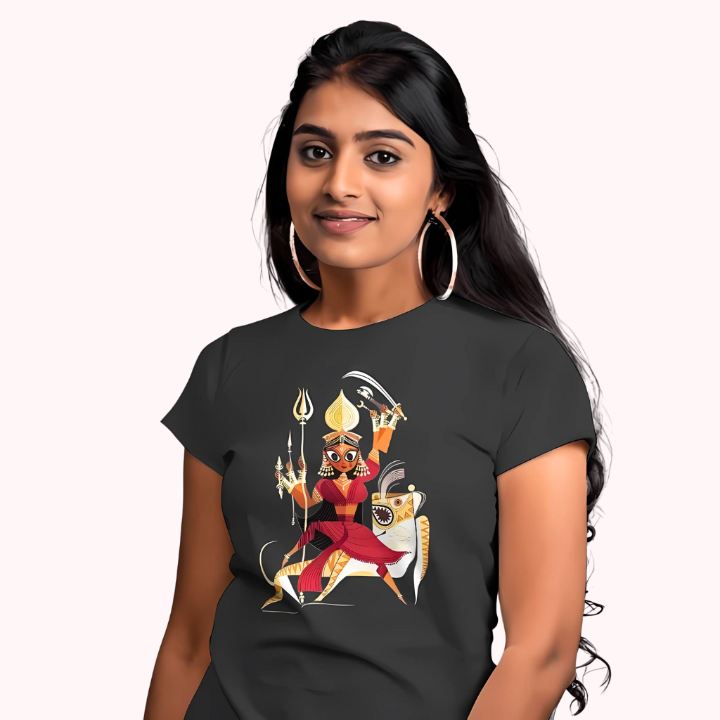 Bengal Art D12: Ma Durga: Women T-Shirt