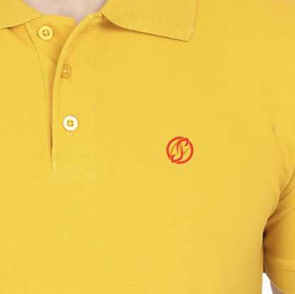 Mustard Yellow Plain: Left Pocket: Polo T-Shirt