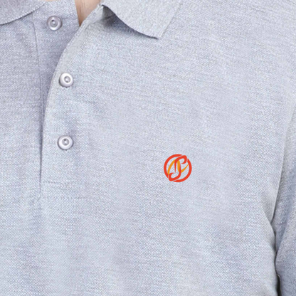 Grey Melange Plain: Left Pocket: Polo T-Shirt