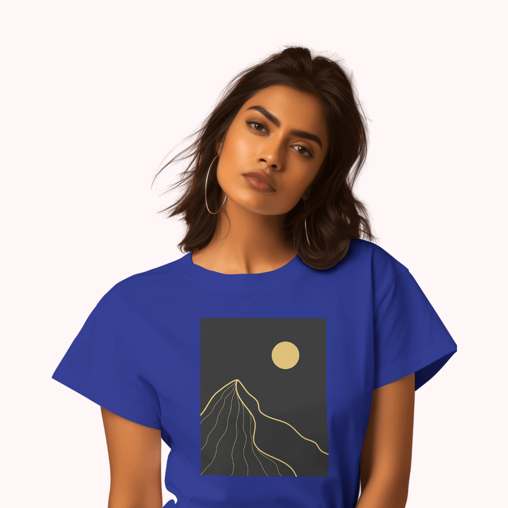 Trending Art D5: Gold line landscapes: Women T-Shirt