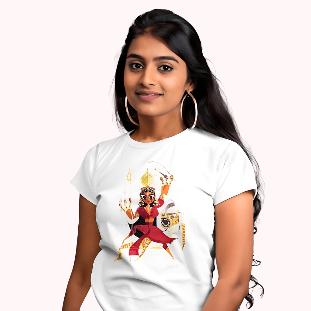 Bengal Art D12: Ma Durga: Women T-Shirt