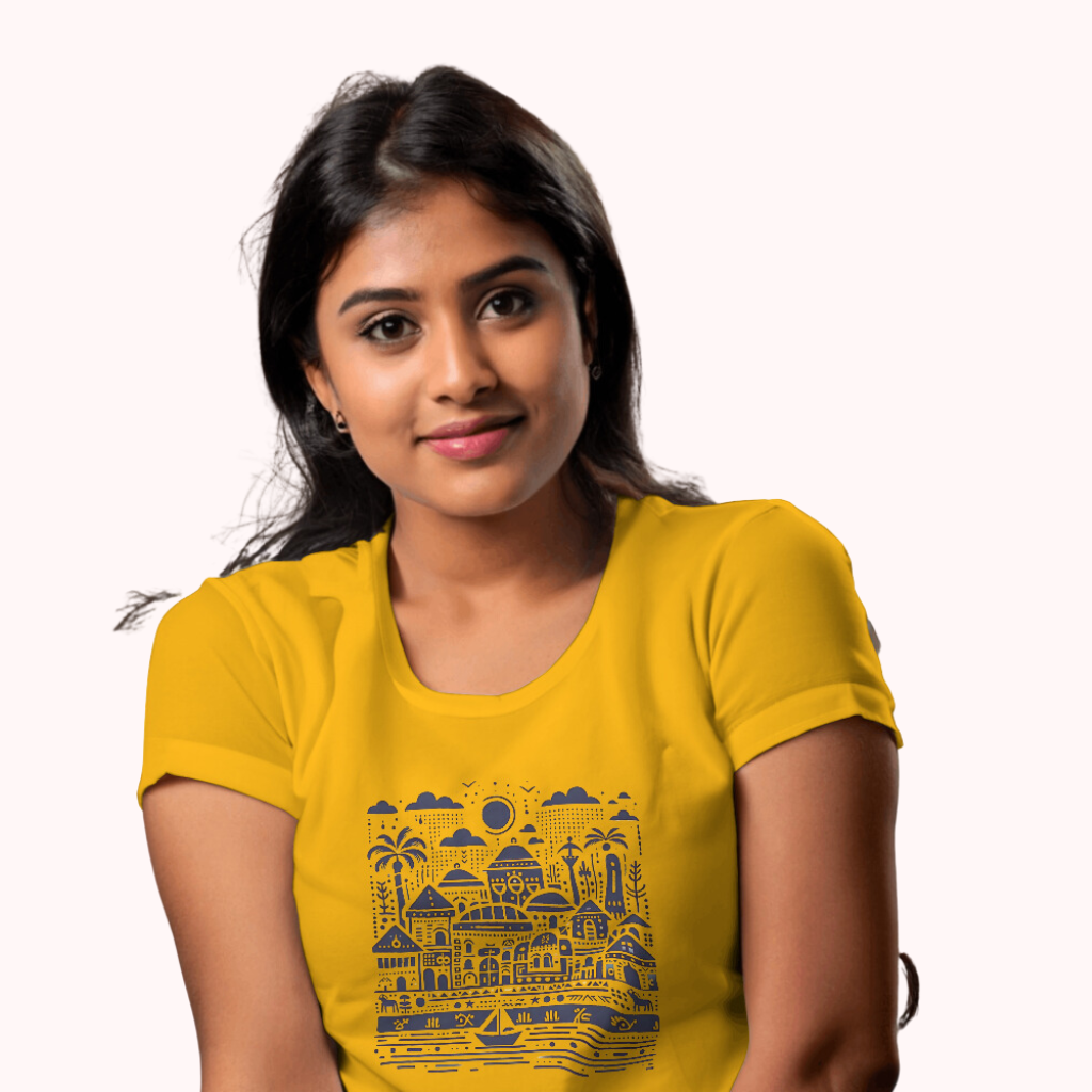 Trending Warli Art D2: Women T-Shirt