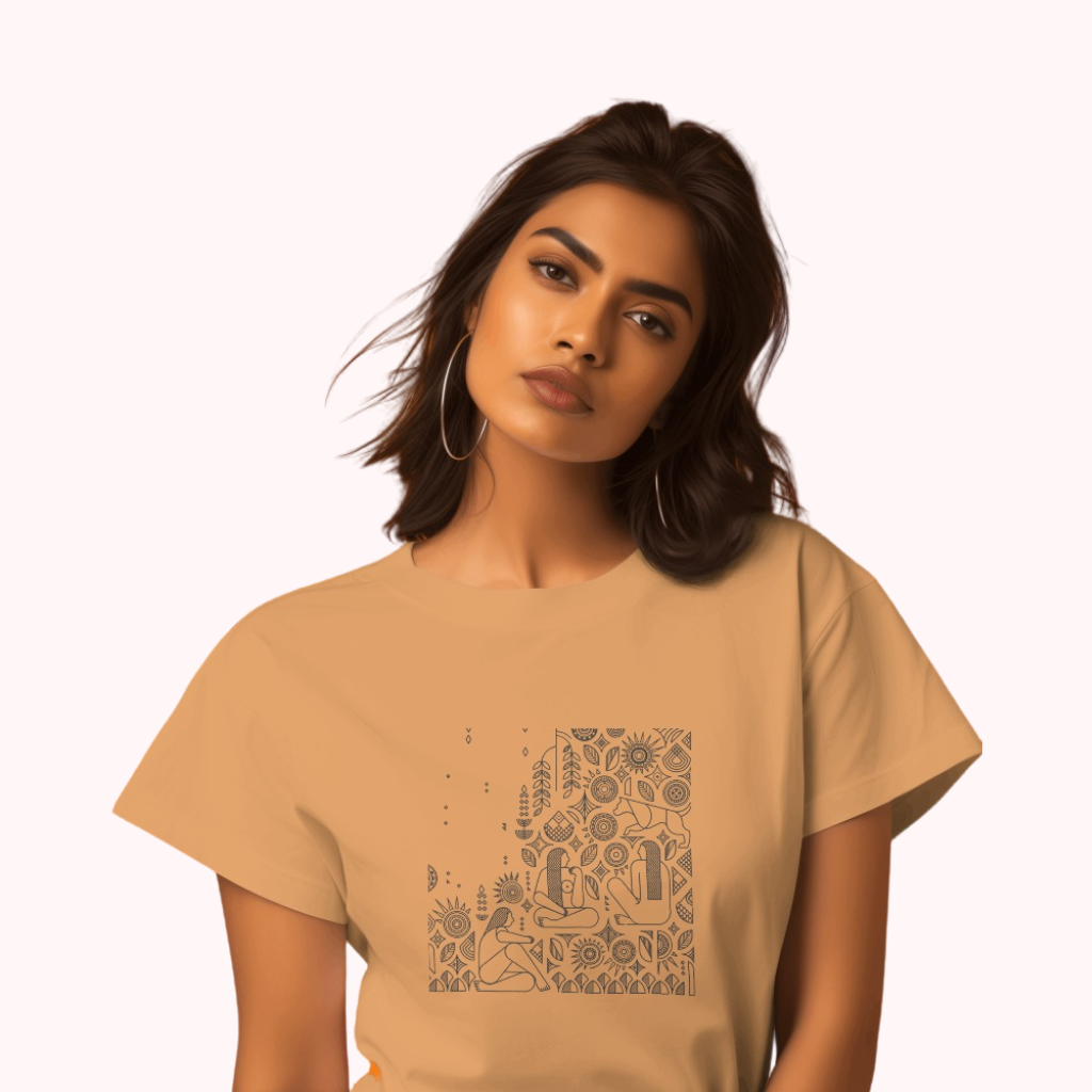 Trending Warli Art D4: Women T-shirt
