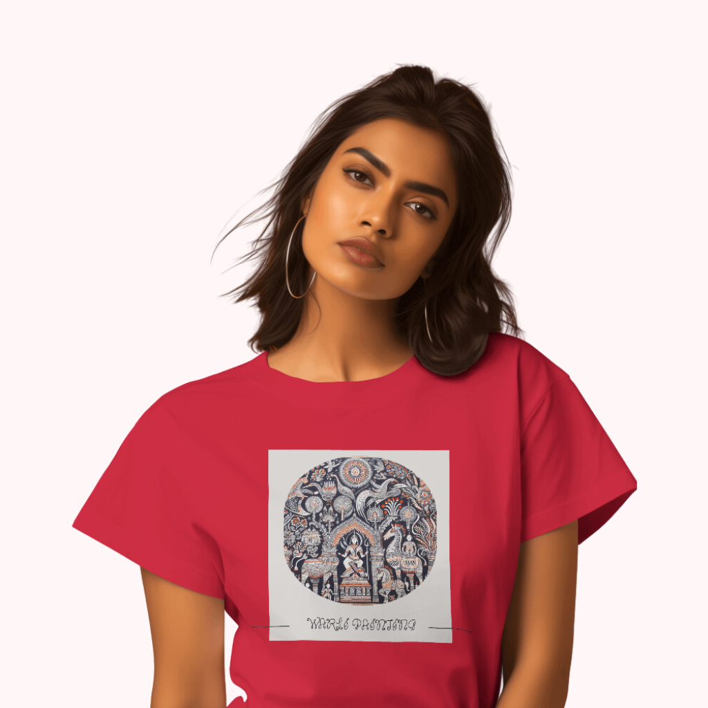 Trending Warli Art D1: Women T-shirt