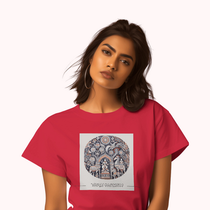 Trending Warli Art D1: Women T-shirt