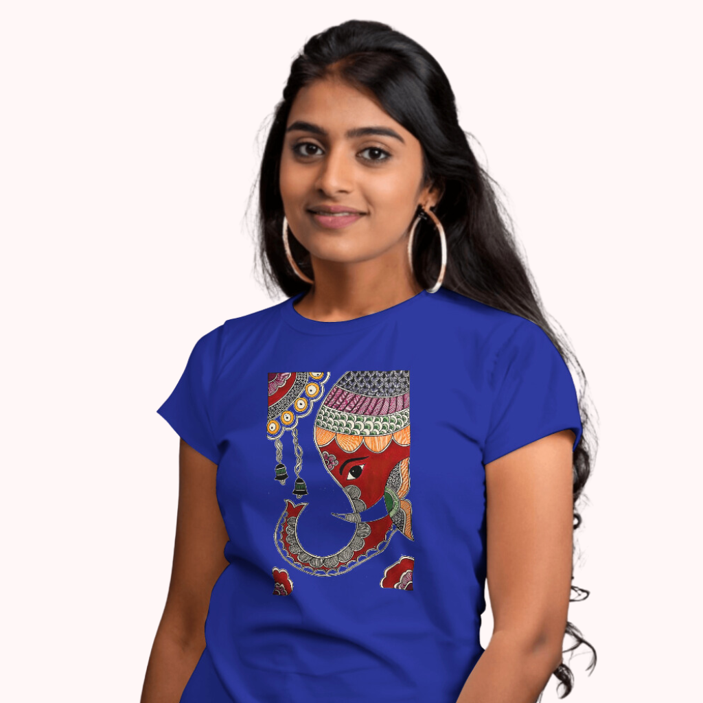 Trending Madhubani D8: Elephant: Women T-Shirt