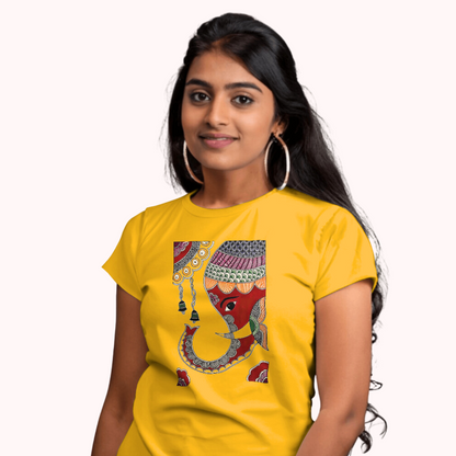 Trending Madhubani D8: Elephant: Women T-Shirt