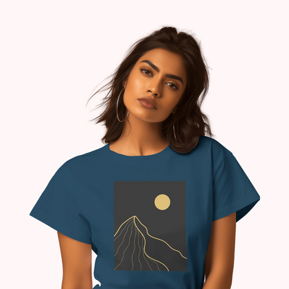 Trending Art D5: Gold line landscapes: Women T-Shirt