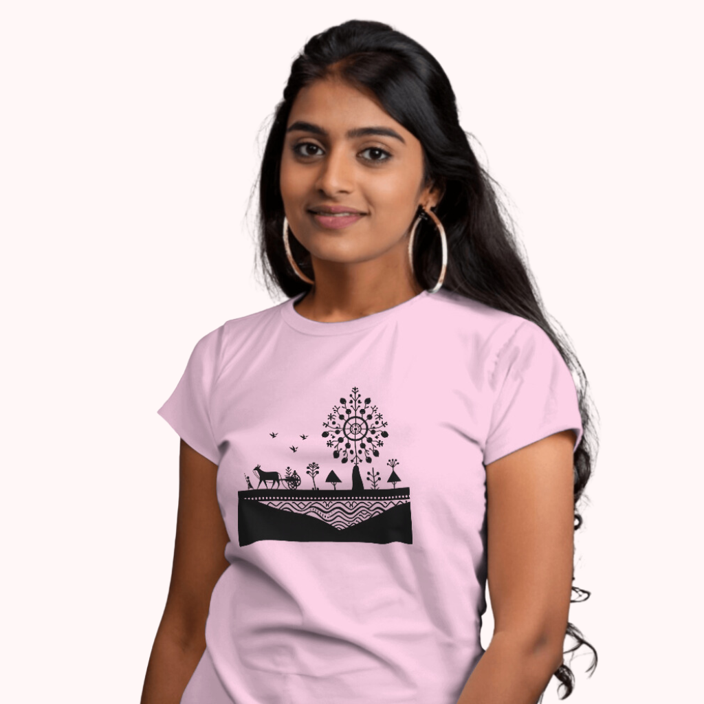 Trending Warli Art D3: Women T-Shirt